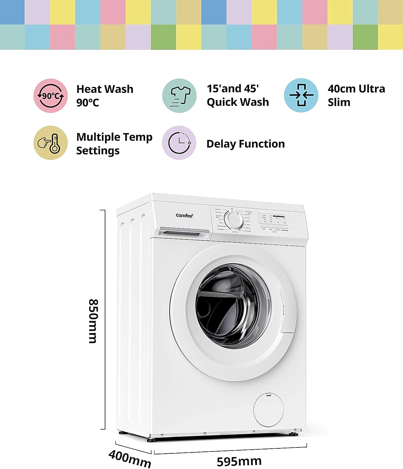 COMFEE CFE10EW60 6kg washing machine in white front view