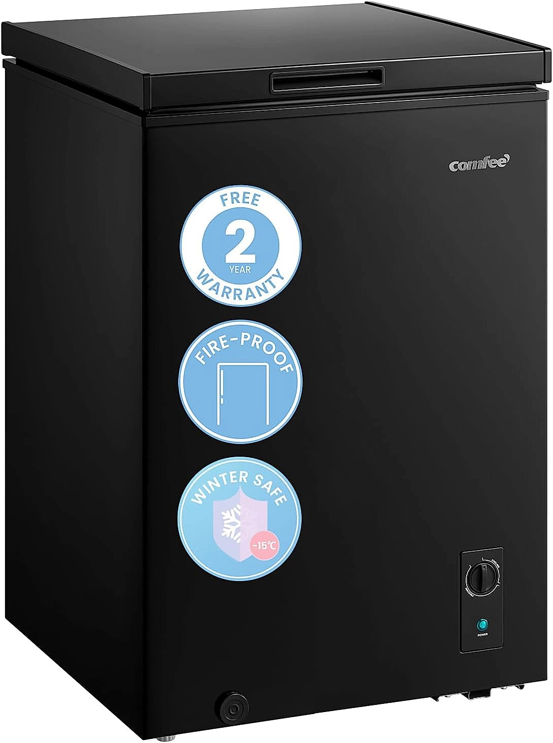 COMFEE RCC102BL2UK 99L chest freezer front view