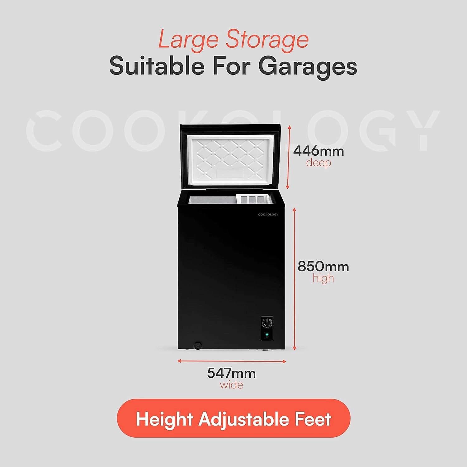 Cookology CCFZ99BK chest freezer in black