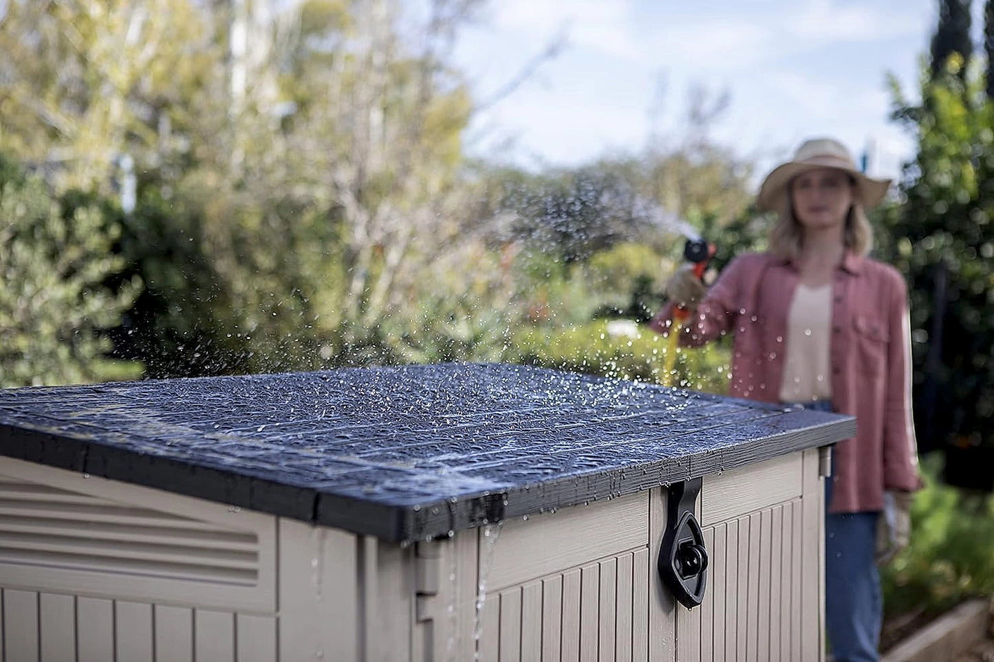 Keter Store-It Out Midi storage shed with closed doors and lid