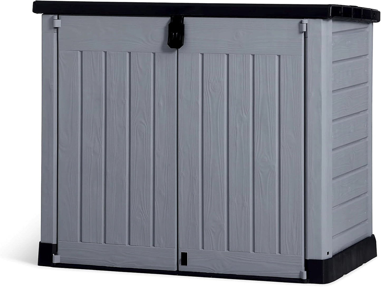 Keter Store It Out Pro storage shed with closed doors and lid