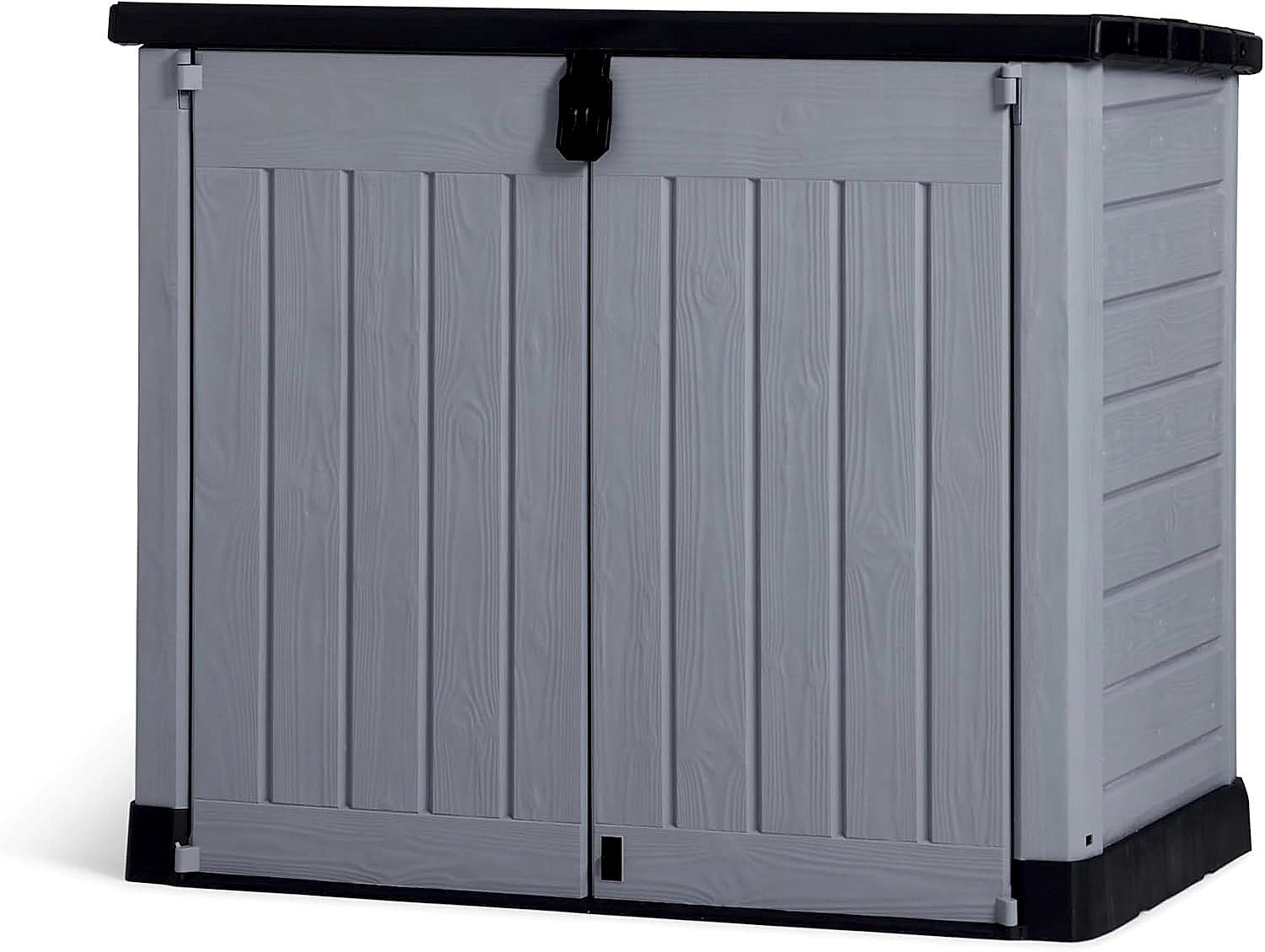 Keter Store It Out Pro storage shed with closed doors and lid