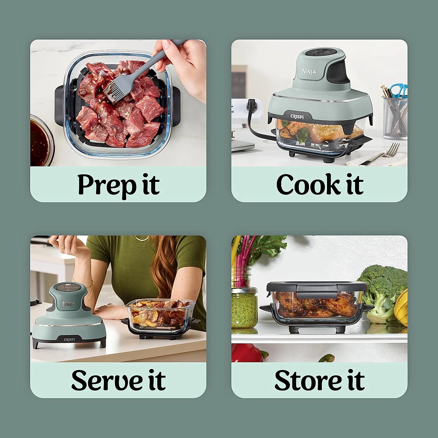 Ninja CRISPi portable air fryer FN101UKSG front view