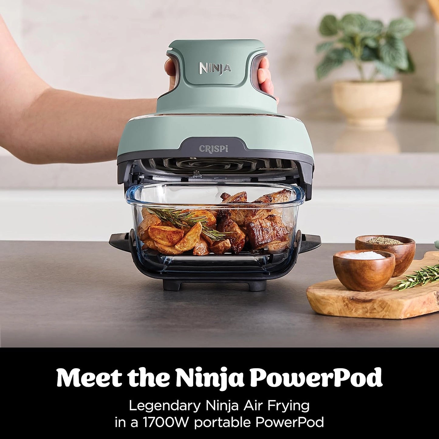 Ninja CRISPi portable air fryer FN101UKSG front view