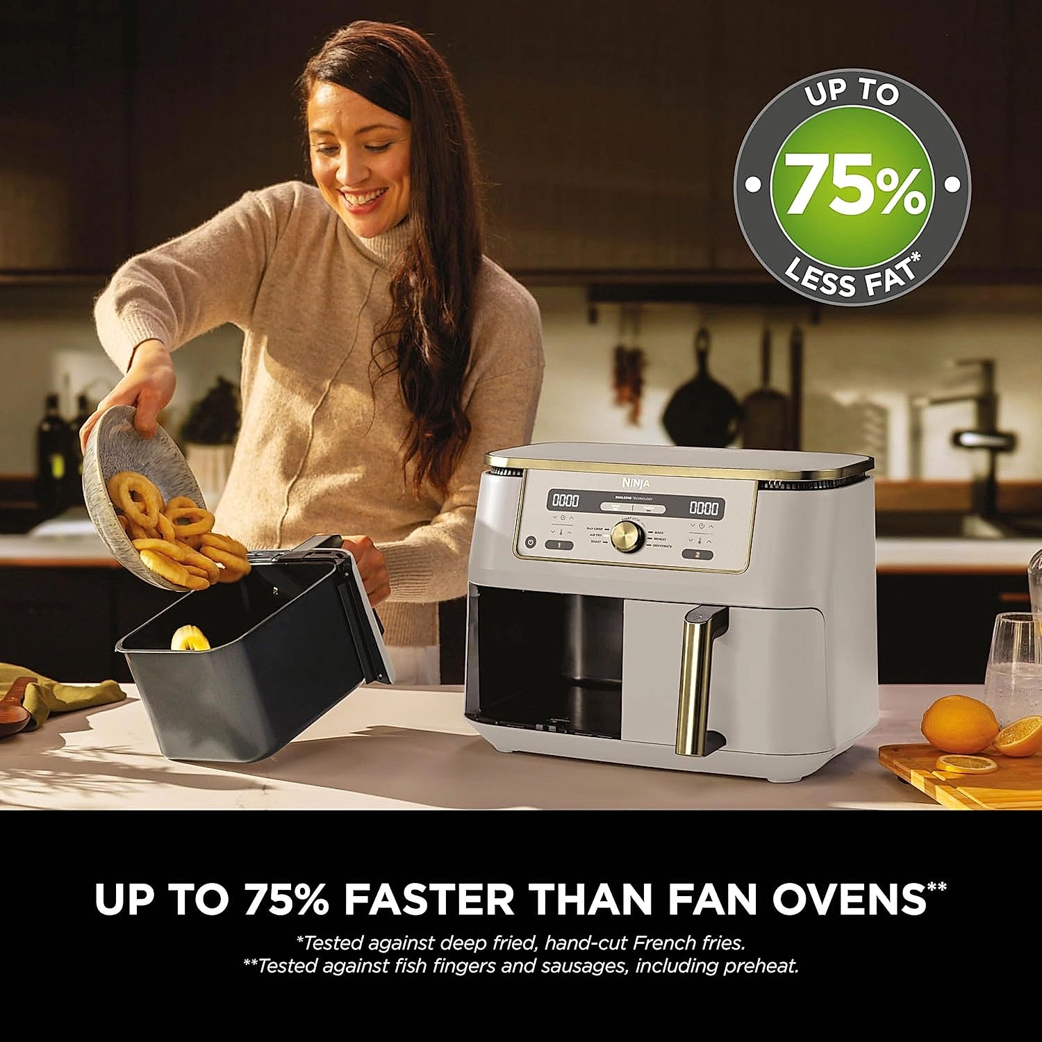 Ninja DZ400UKSTGD Dual Zone Air Fryer front view