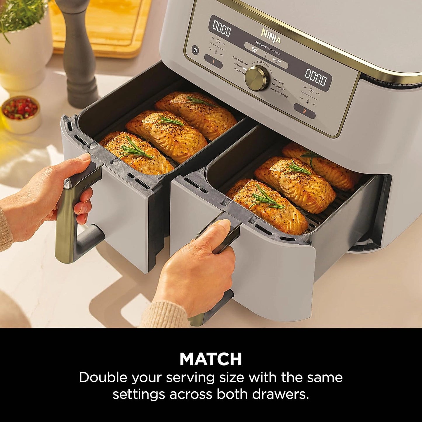 Ninja DZ400UKSTGD Dual Zone Air Fryer front view