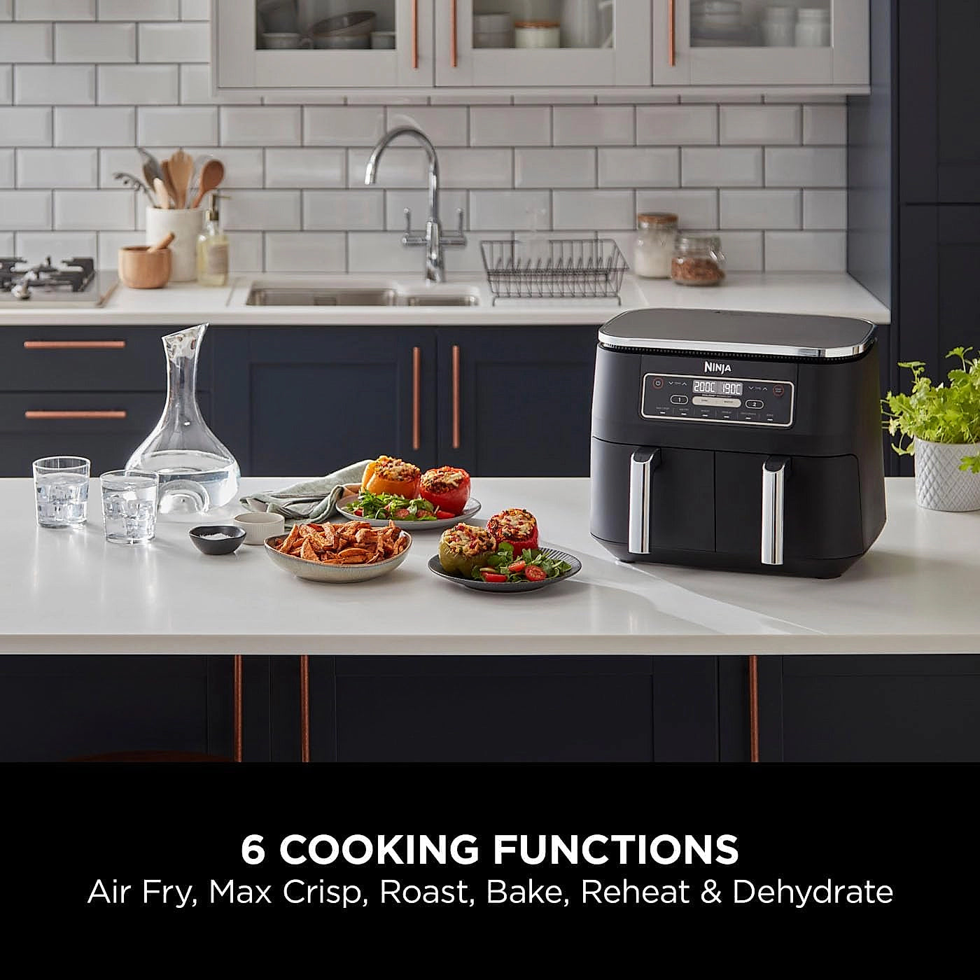 Ninja Foodi AF300UK dual zone air fryer front view