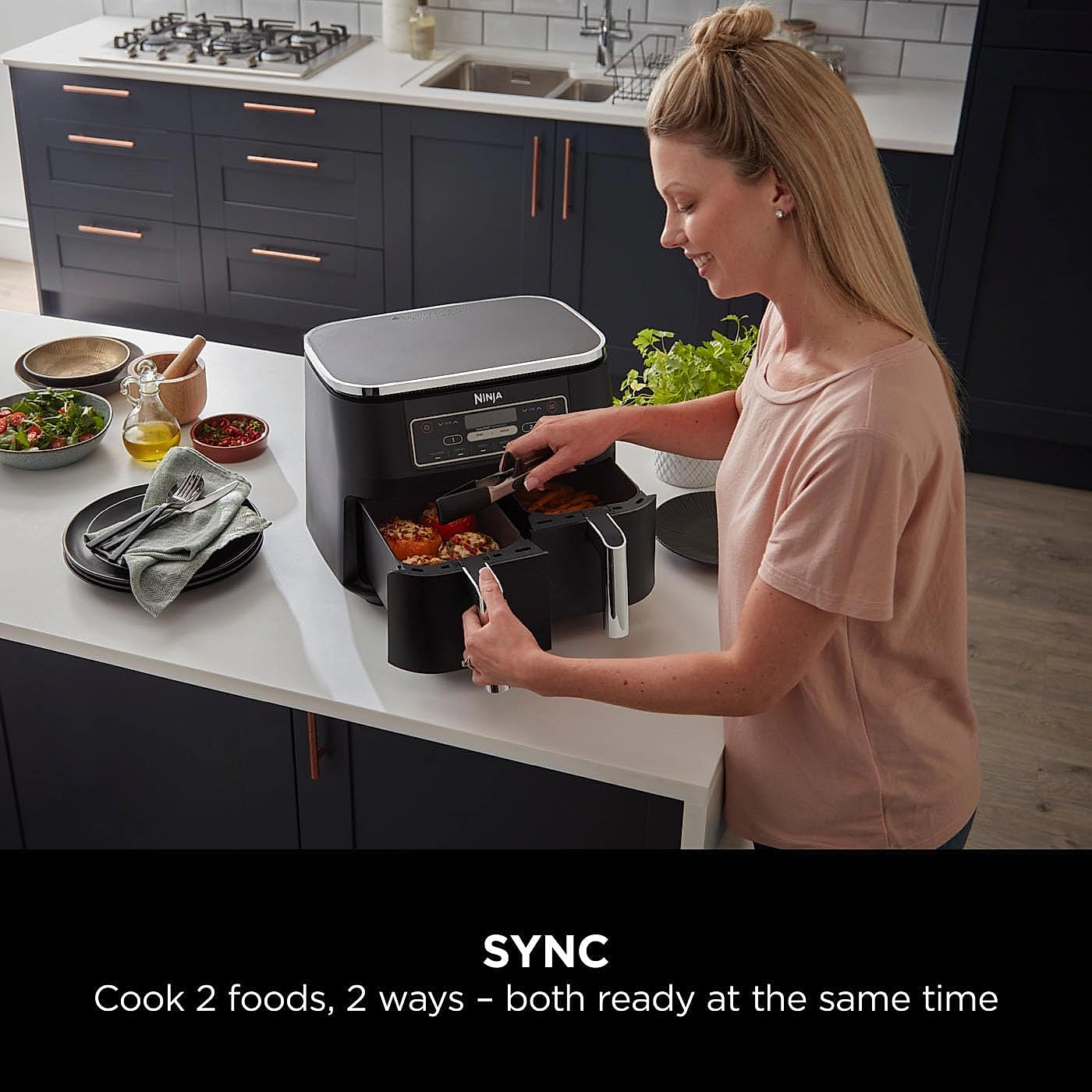 Ninja Foodi AF300UK dual zone air fryer front view