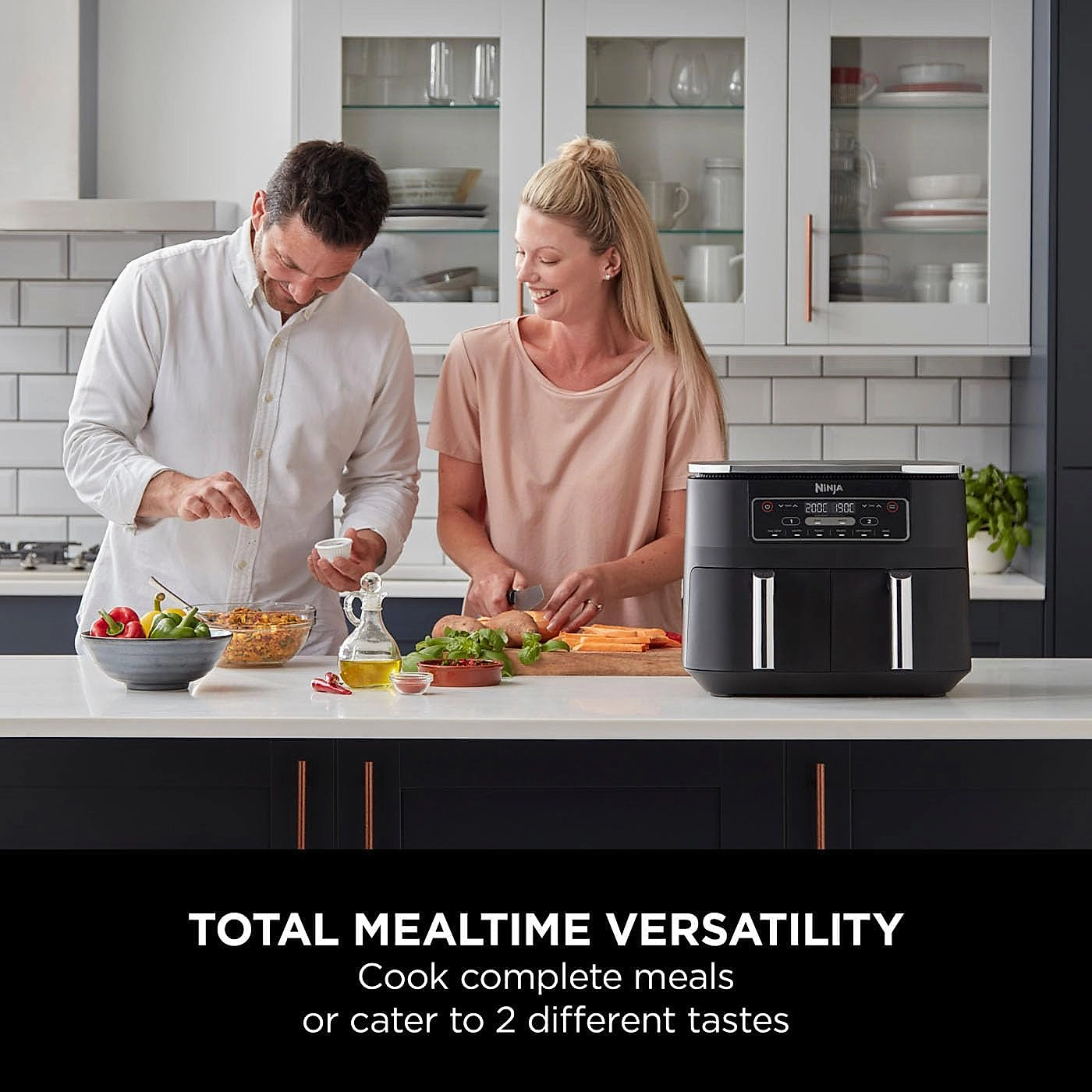Ninja Foodi AF300UK dual zone air fryer front view