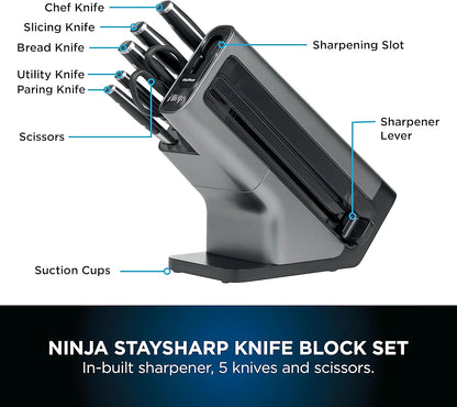 Built-in sharpener detail of the Ninja Foodi StaySharp knife block