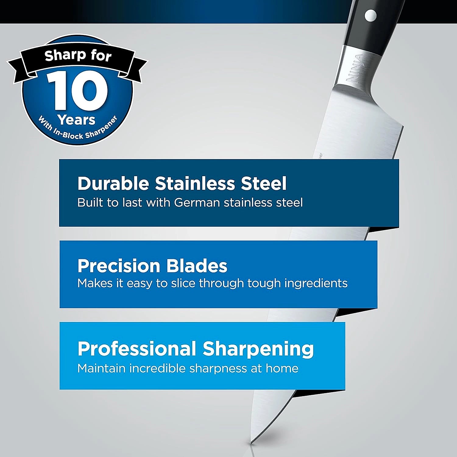 Premium stainless steel knives included in the K32006UK set