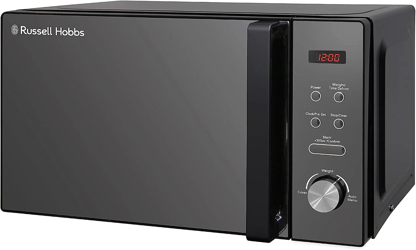 Russell Hobbs RHM2076B microwave in sleek black finish