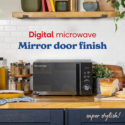 Russell Hobbs RHM2076B microwave in sleek black finish