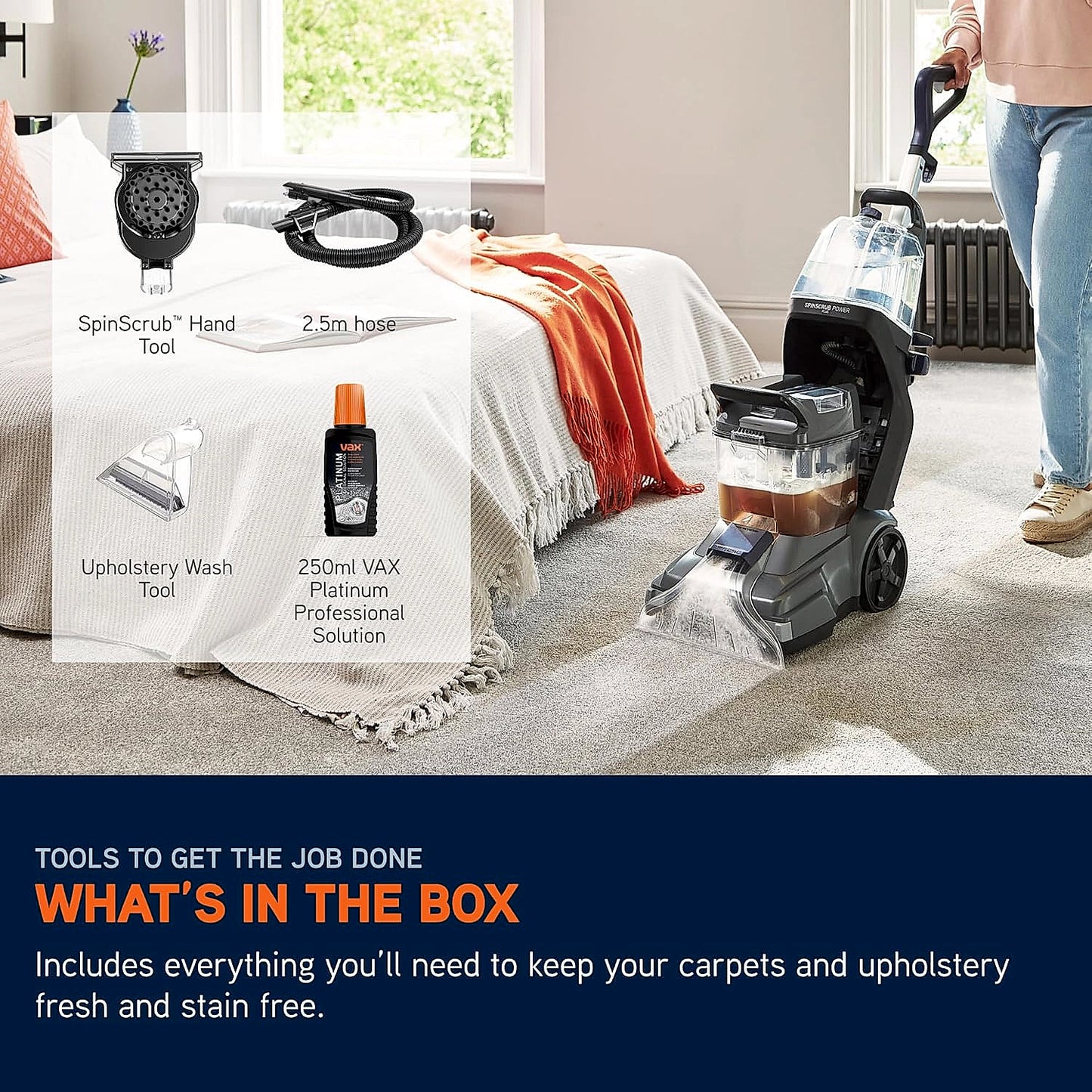 Vax SpinScrub 1200W carpet cleaner upright profile