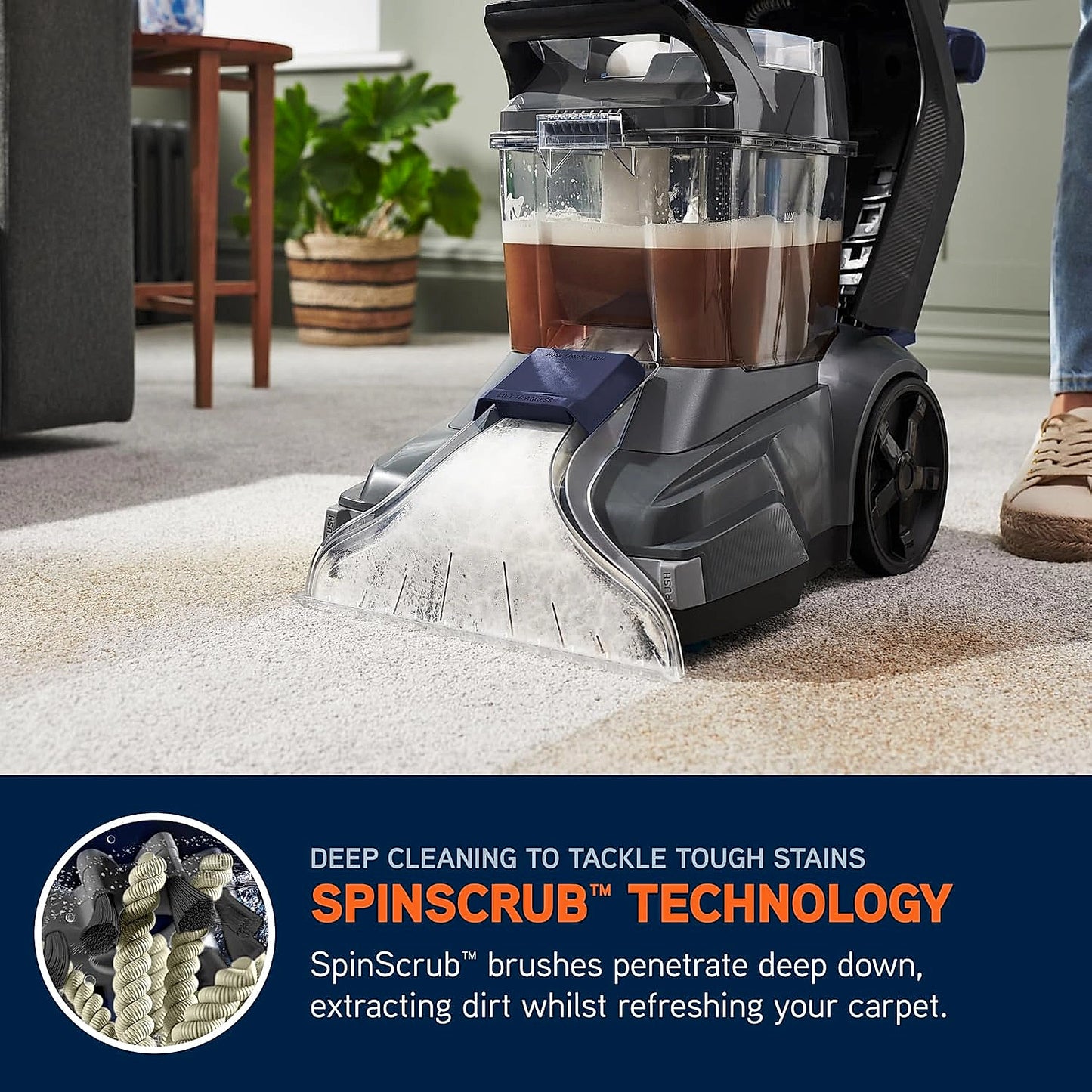 Vax SpinScrub 1200W carpet cleaner upright profile